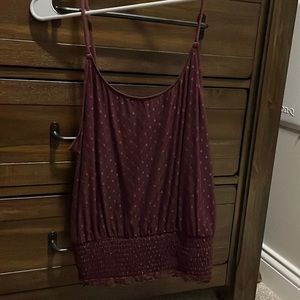 Spaghetti strap tank top, maroon, American eagle